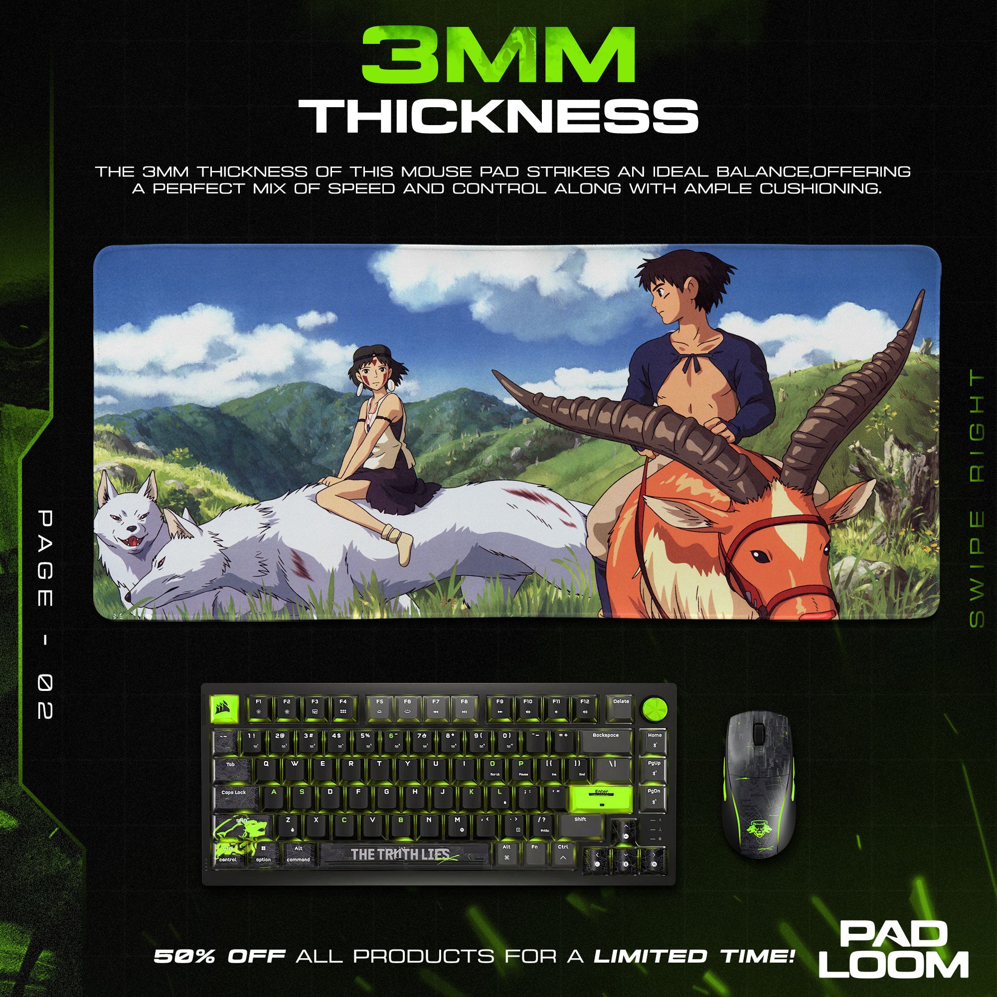 Princess Mononoke Mouse Pad - Studio Ghibli Anime Desk Mat