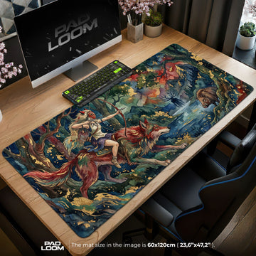 Princess Mononoke Wolf Ride Mouse Pad - Ghibli Mat