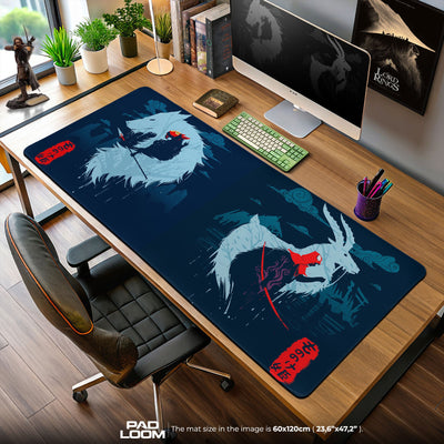 Princess Mononoke Wolf Spirit Mouse Pad, Anime Desk Mat