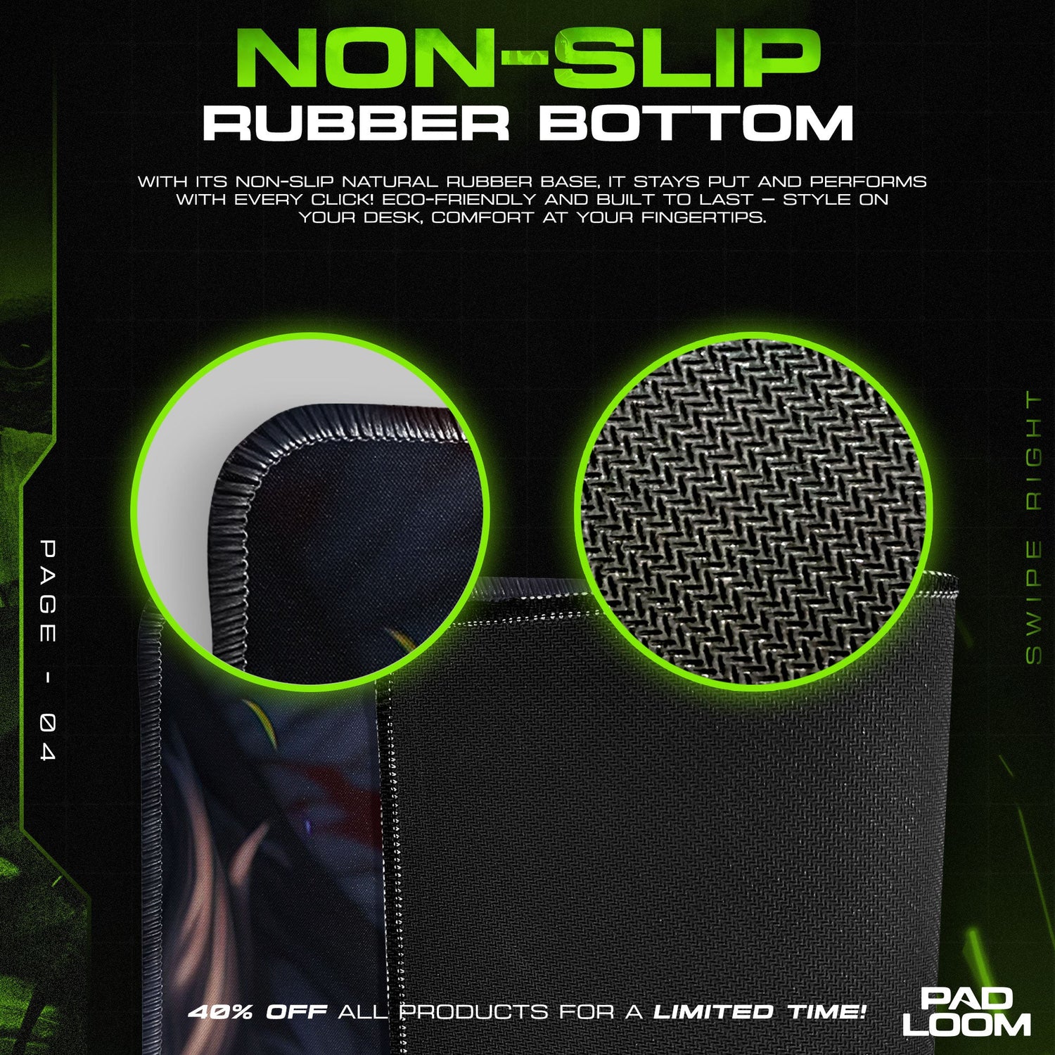 Princess Mononoke Wolf Spirit Mouse Pad, Studio Ghibli Desk Mat Padloom