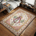 Princess Zelda casting magic surrounded by Silent Princess flowers and goddess harps gaming area rug and floor mat