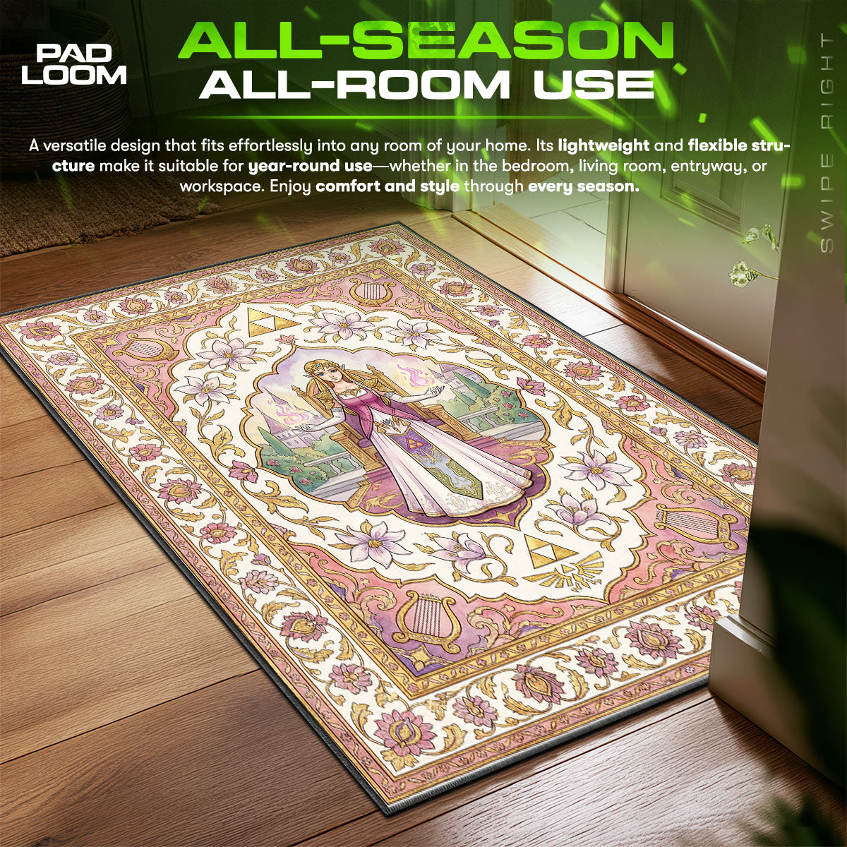 Princess Zelda Wisdom Floral Rug - Zelda Chair Mat