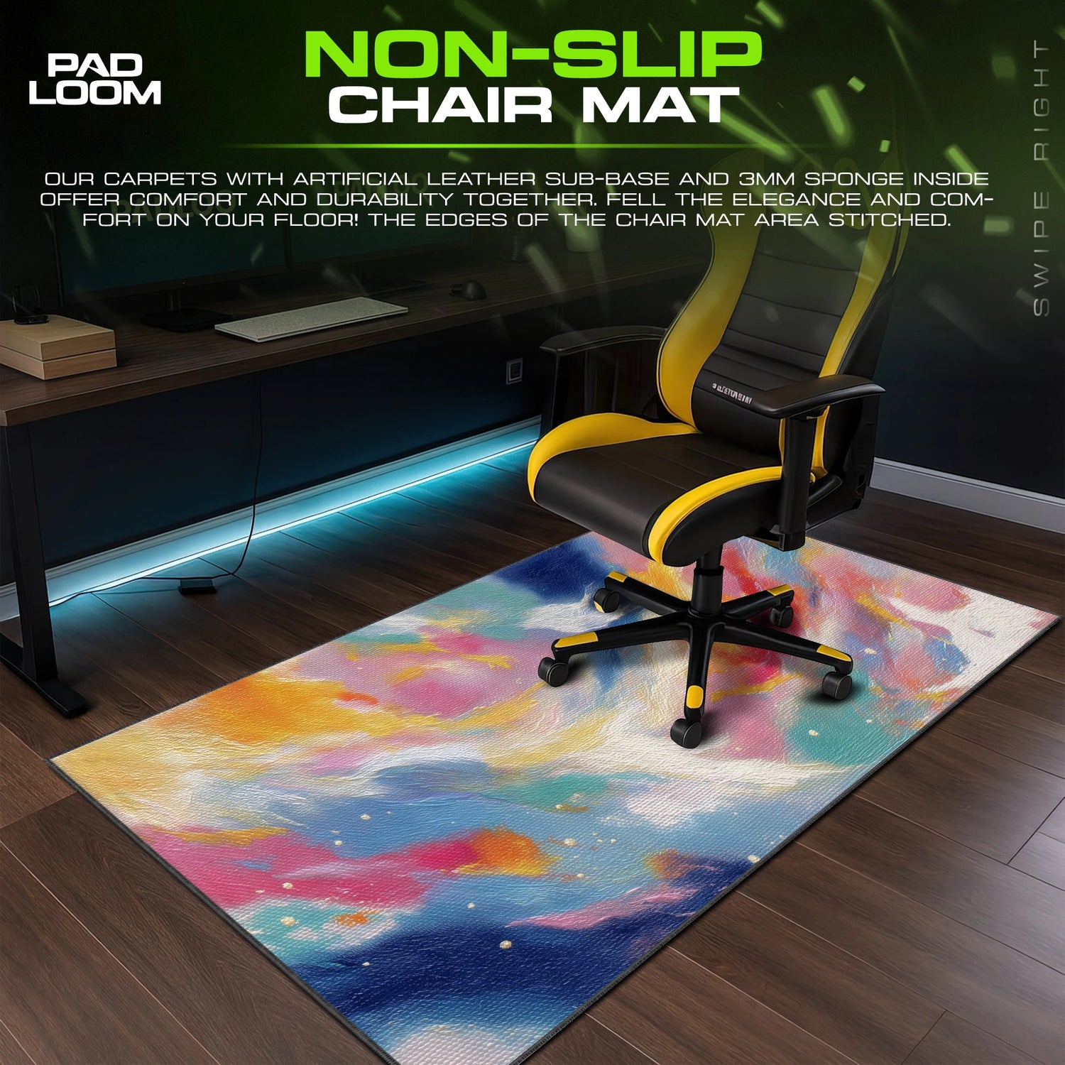 Prism Swirl Mouse Pad - Abstract Desk Mat