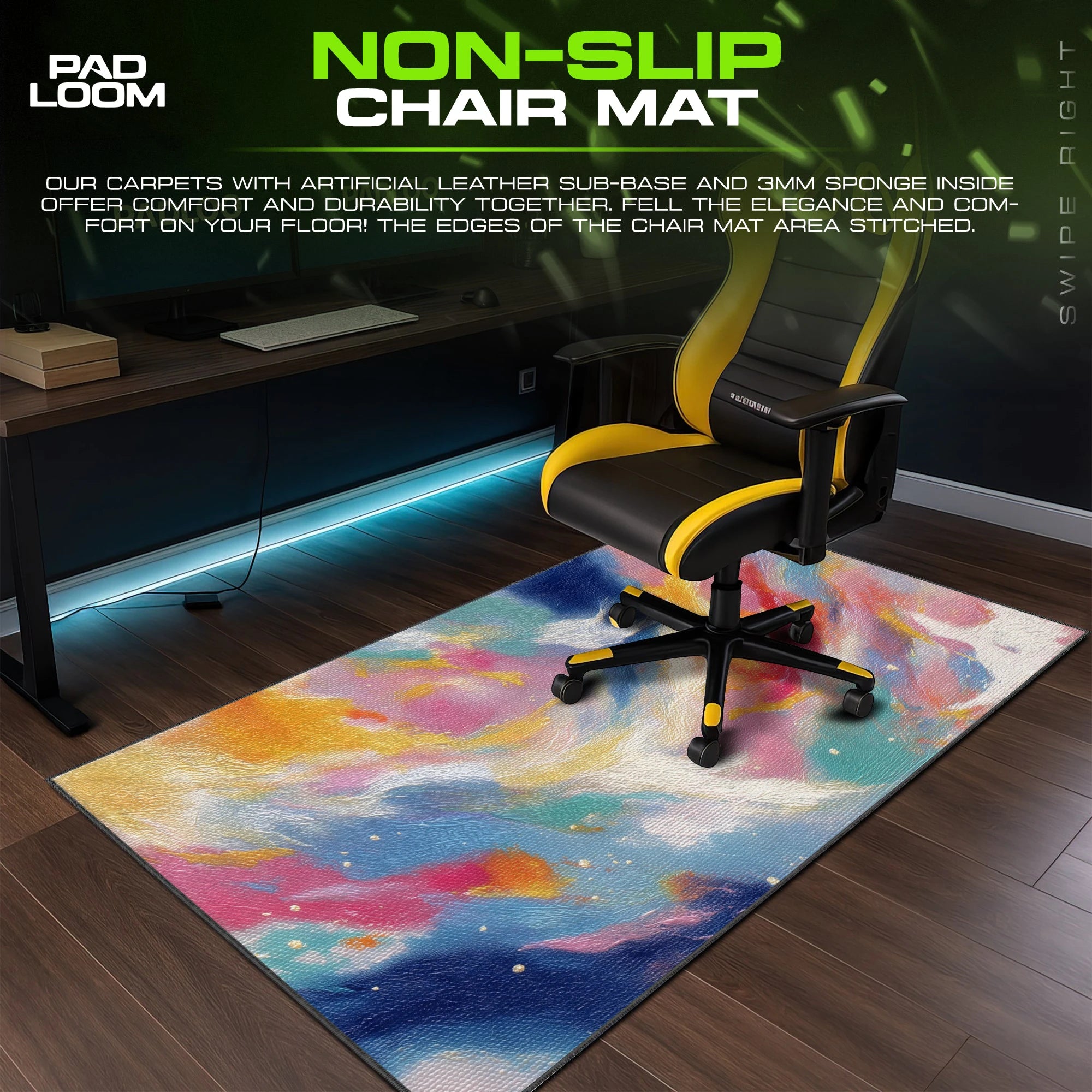 Prism Swirl Mouse Pad - Abstract Desk Mat