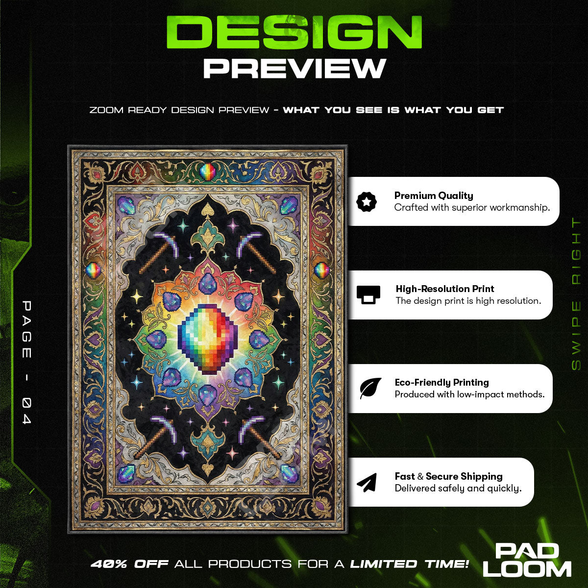 Chair character design printed on rug