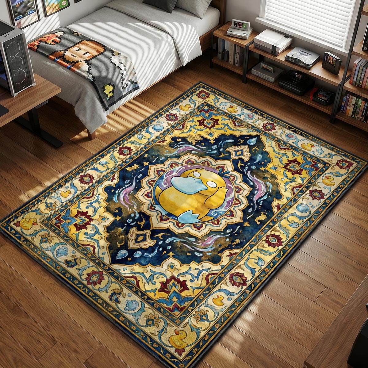 Psyduck Confused Splash Rug - Pokemon Chair Mat | Padloom
