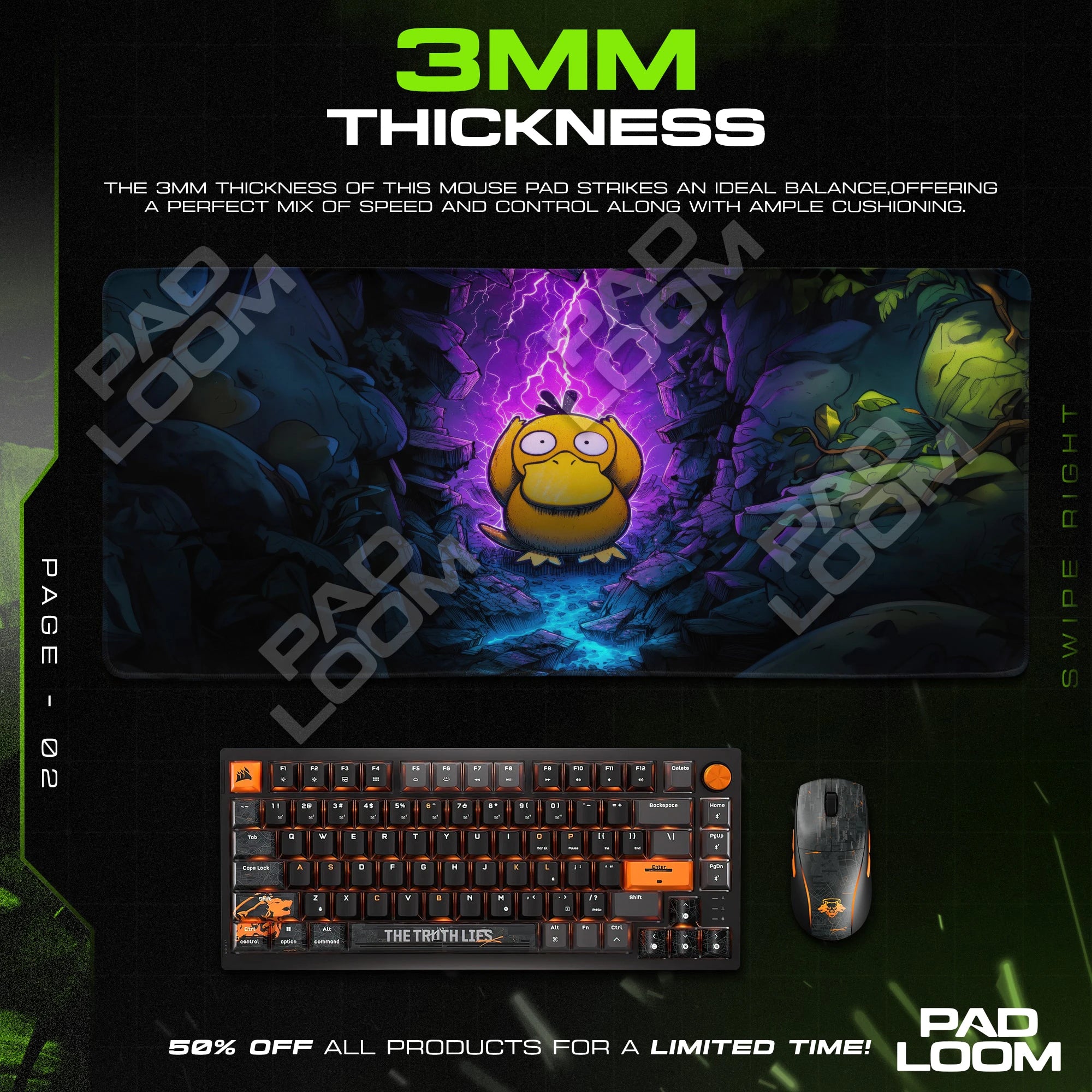 Psyduck Static Cavern Mouse Pad - Pokémon Desk Mat