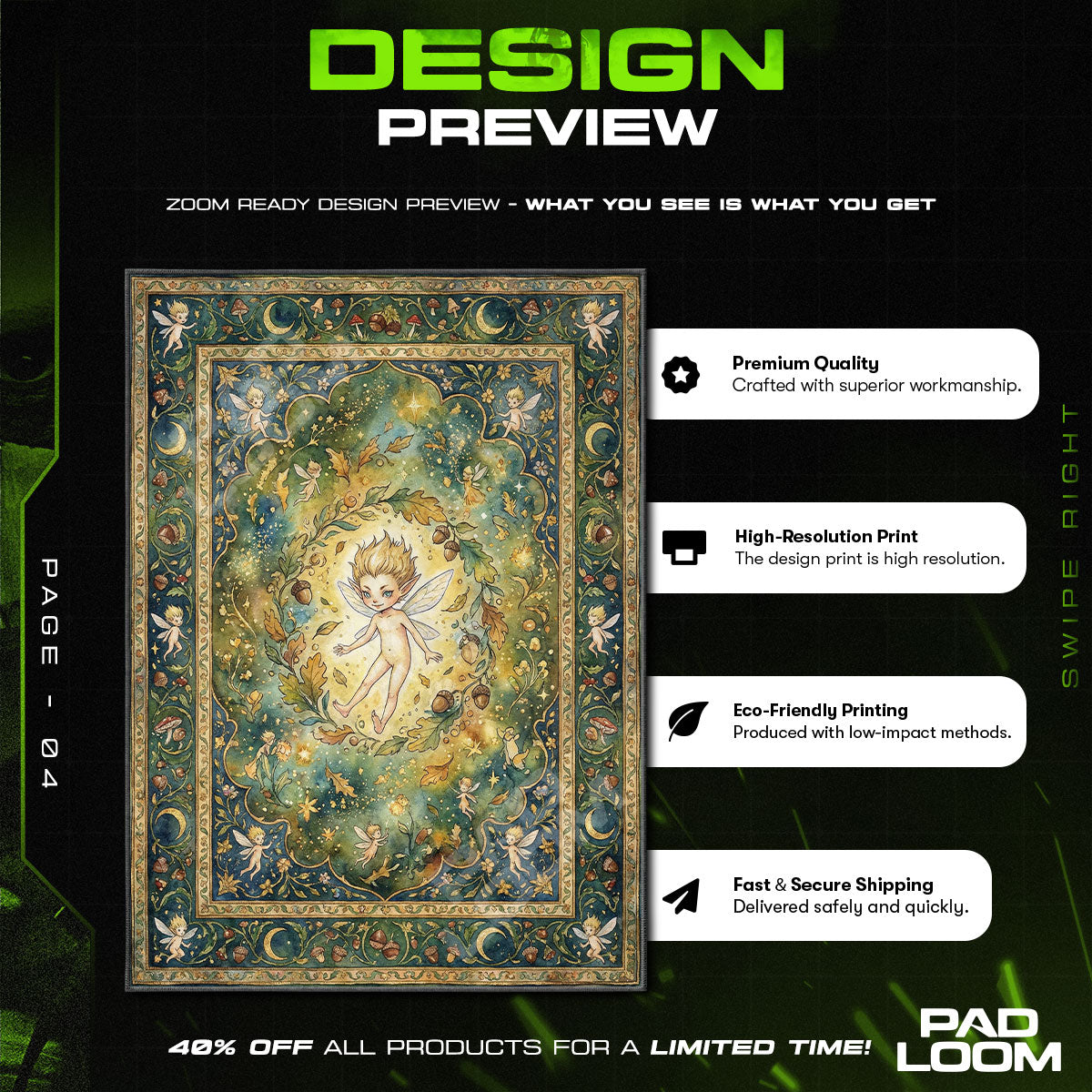 Puck Enchanted Forest Rug - Berserk Chair Mat