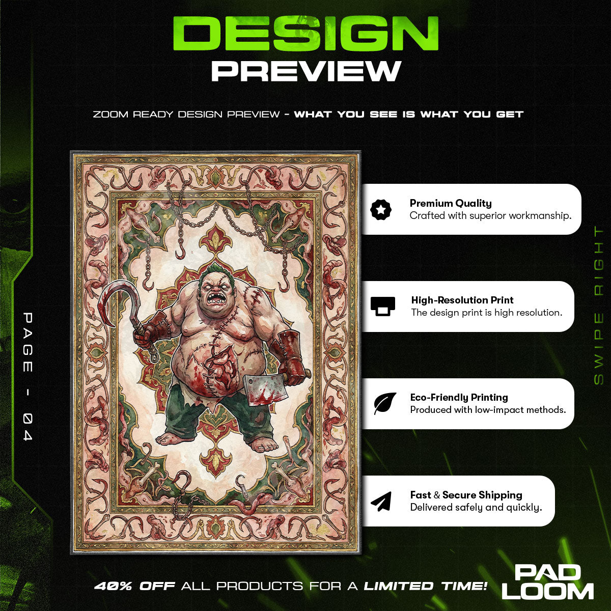 Pudge Butcher Hook Rug - Dota 2 Chair Mat