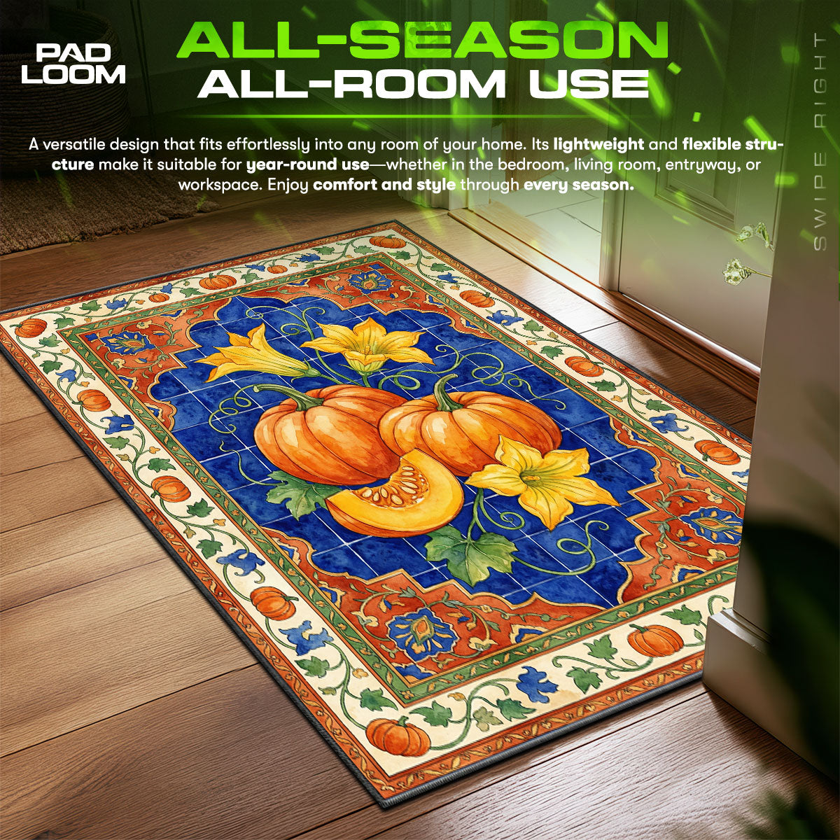 Detailed close-up of Pumpkin rug pattern