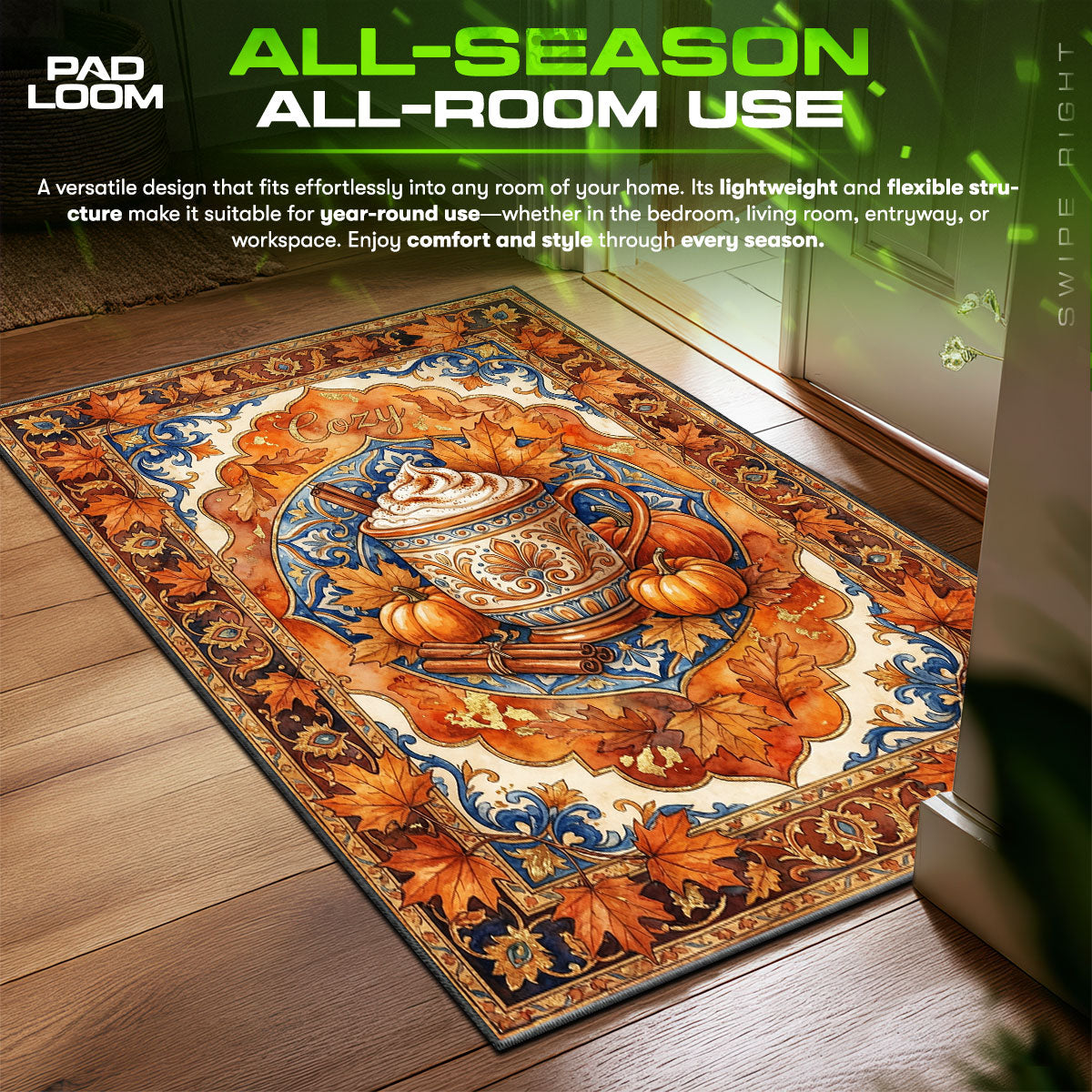 Detailed close-up of Pumpkin rug pattern