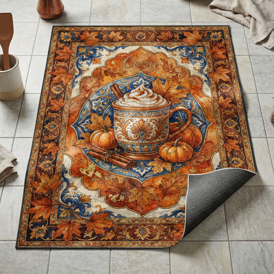 Pumpkin Spice Latte Rug — Autumn Kitchen Floor Mat
