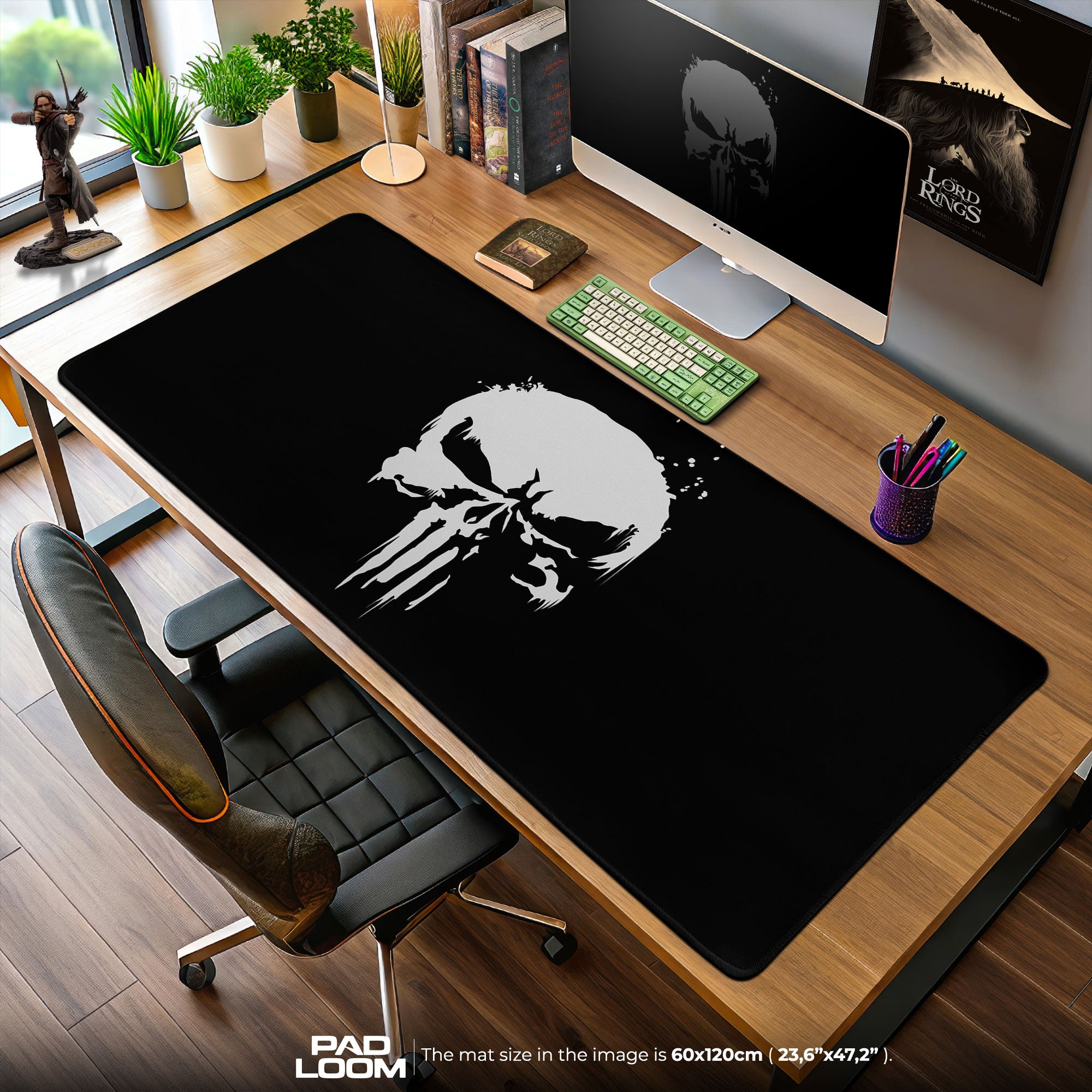 Punisher Skull Emblem Mouse Pad, Marvel Gamer Desk Mat