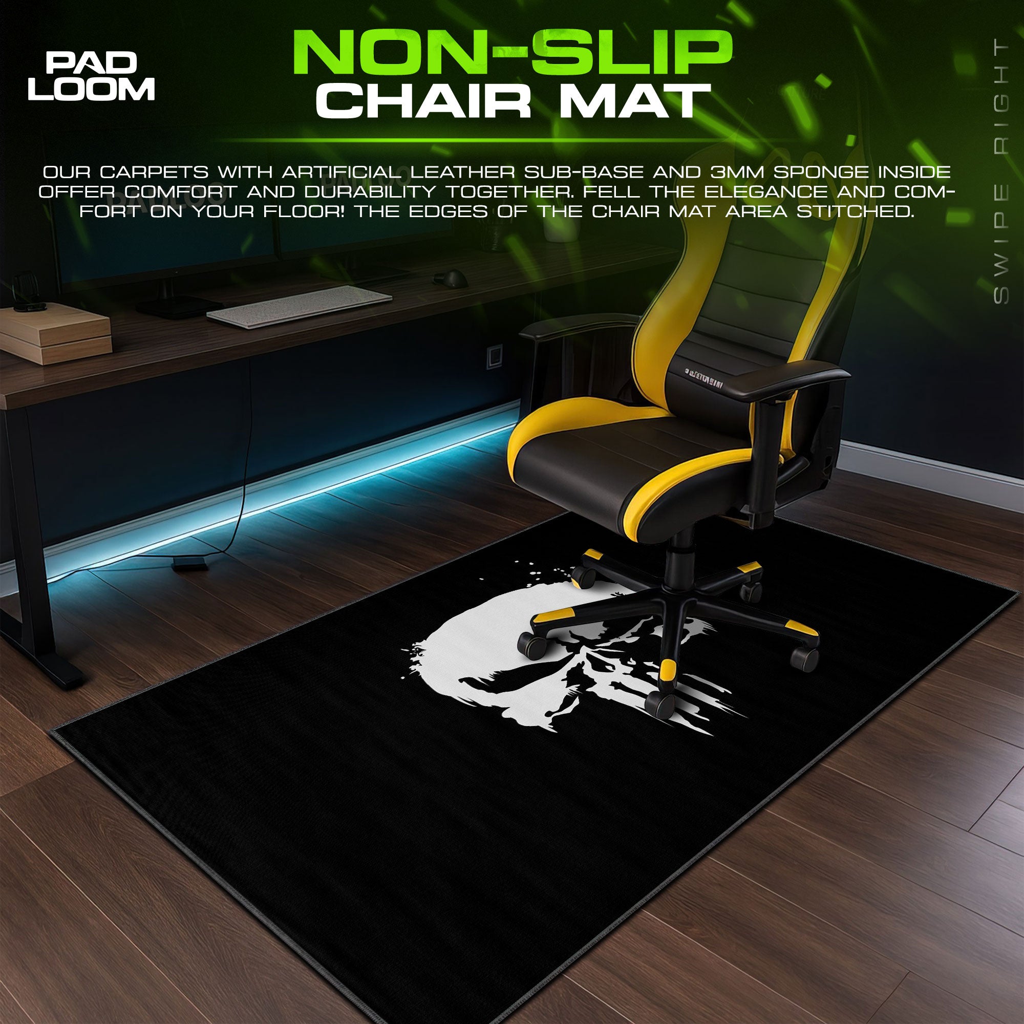 Punisher Skull Emblem Mouse Pad, Marvel Gamer Desk Mat