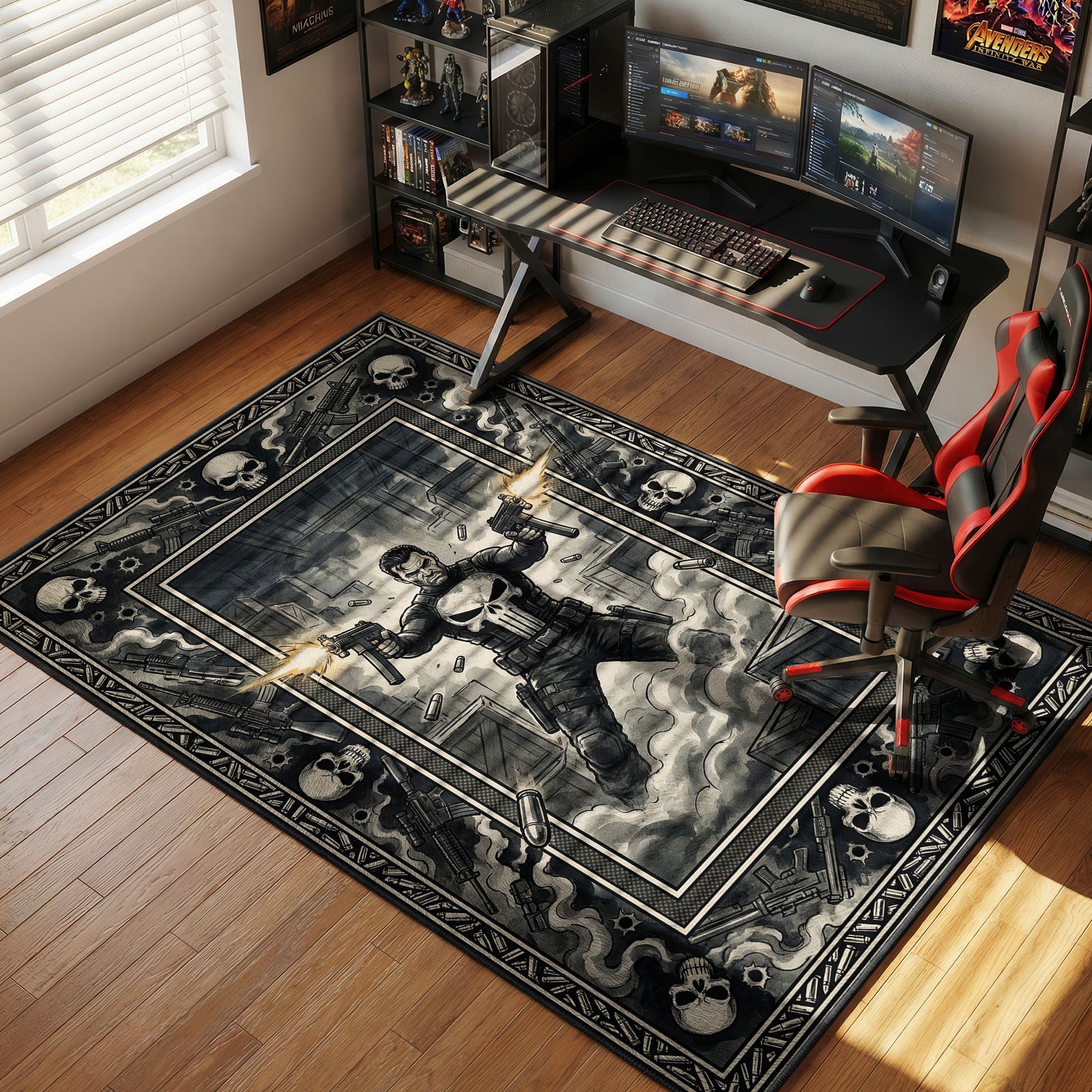 Punisher Tactical Warzone Marvel Chair rug — main product view