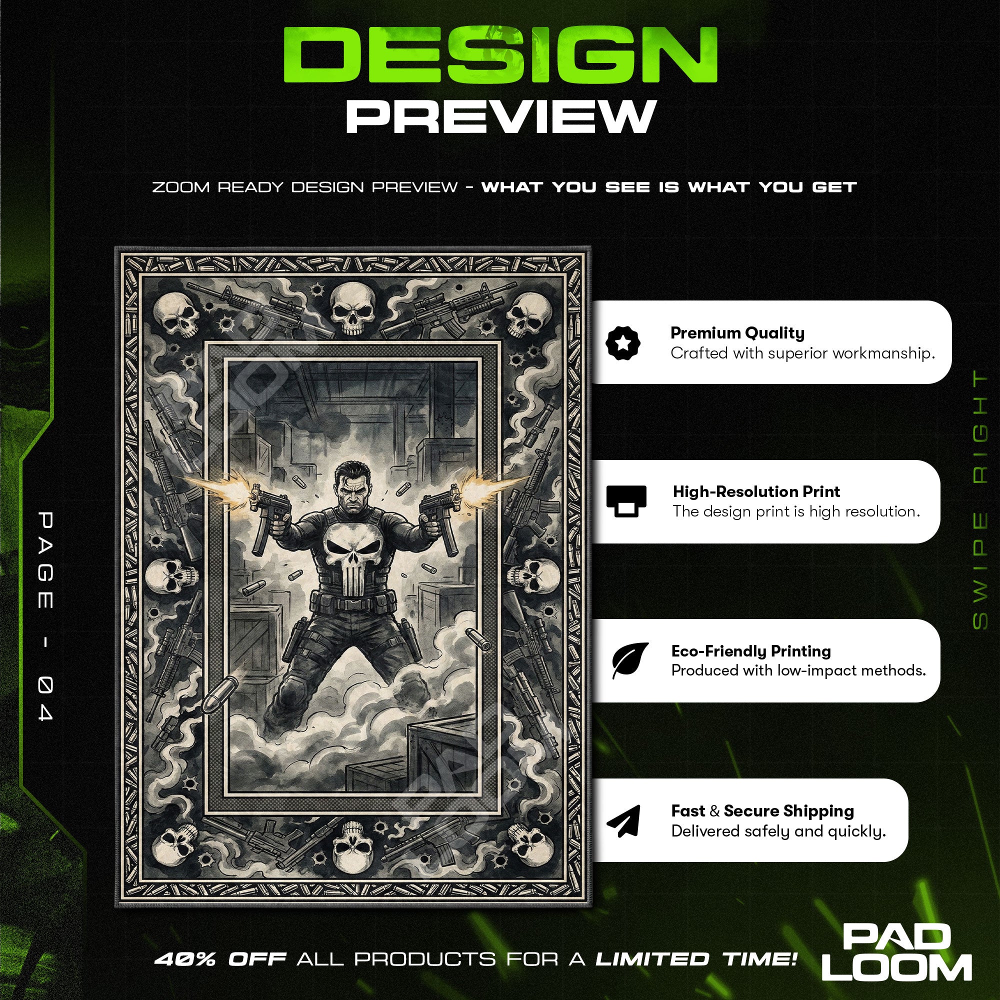 Chair character design printed on rug