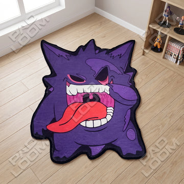 Purple Gengar Rug - Shaped Anime Area Rug
