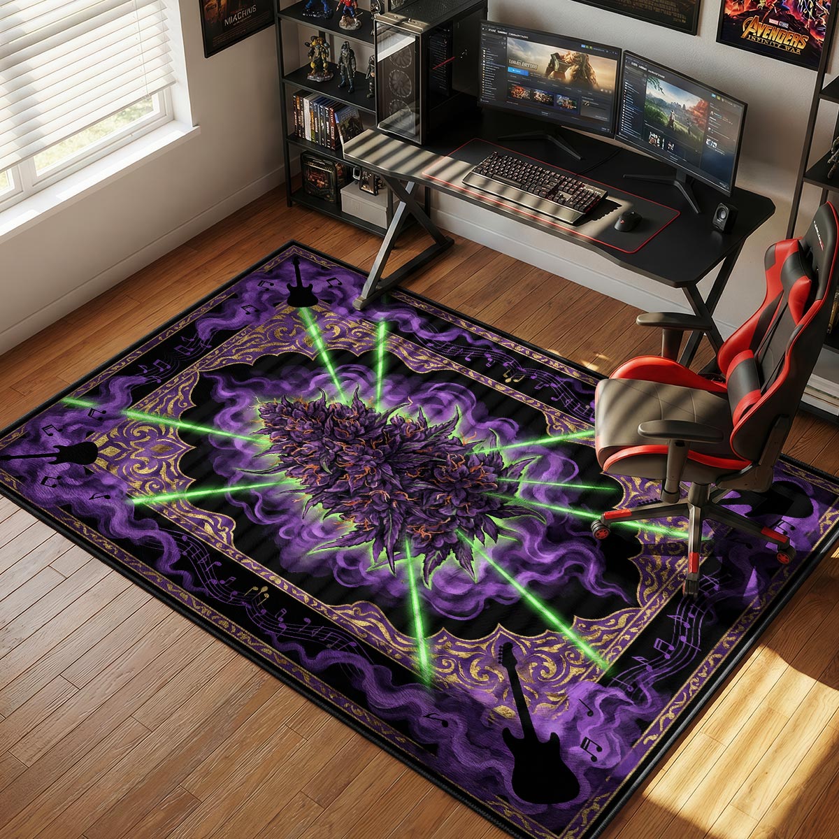Purple Haze Guitar Streetwear Floor rug — main product view
