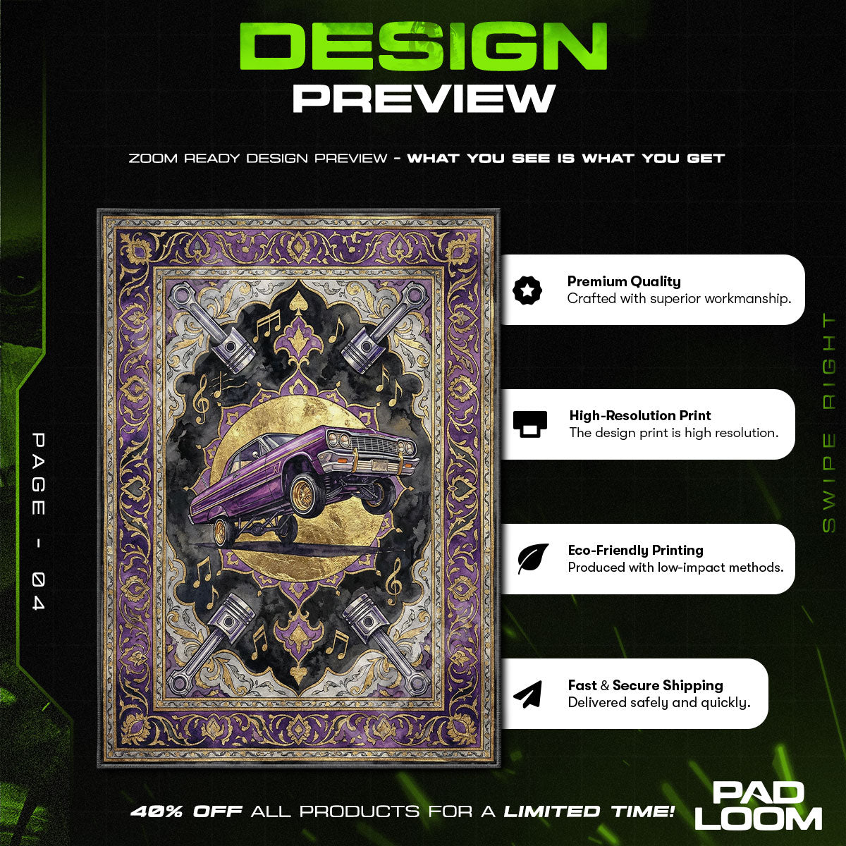 Lowrider Hydraulics Bounce Rug - GTA San Andreas Chair Mat