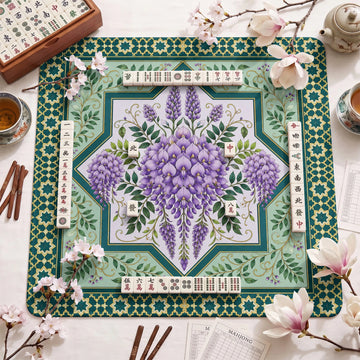 Purple Wisteria Mahjong Mat – neoprene mah jongg table mat