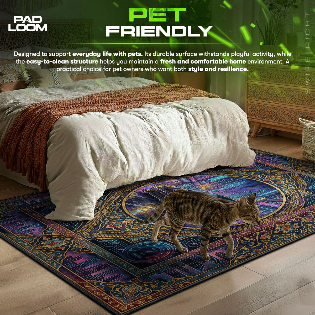 Quadra Turbo-R Neon Drift Rug - Cyberpunk 2077 Chair Mat