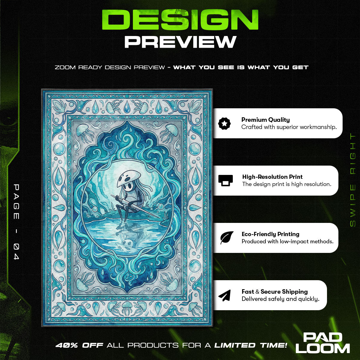 Chair character design printed on rug