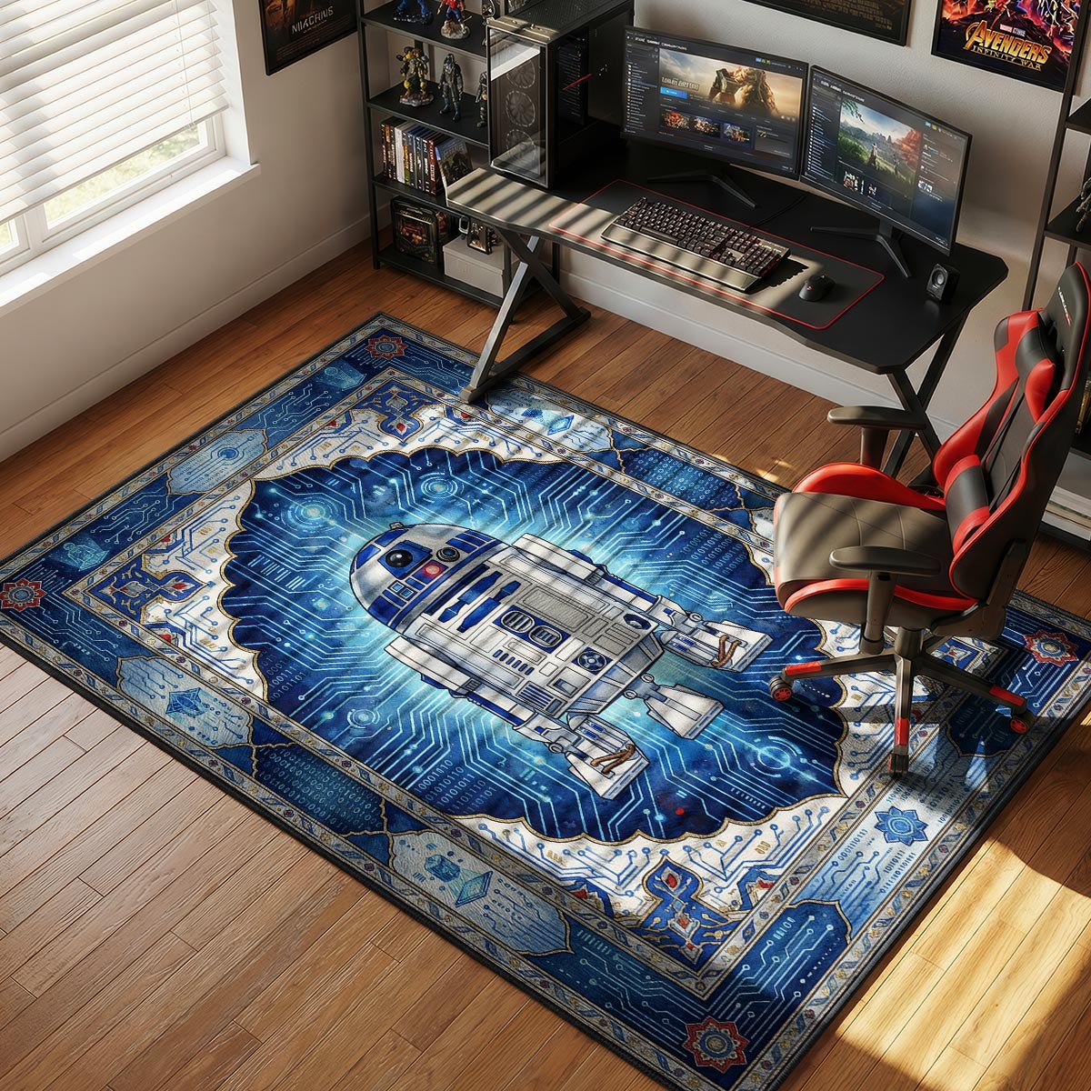 R2 D2 Digital Circuit Star Wars Room rug — main product view