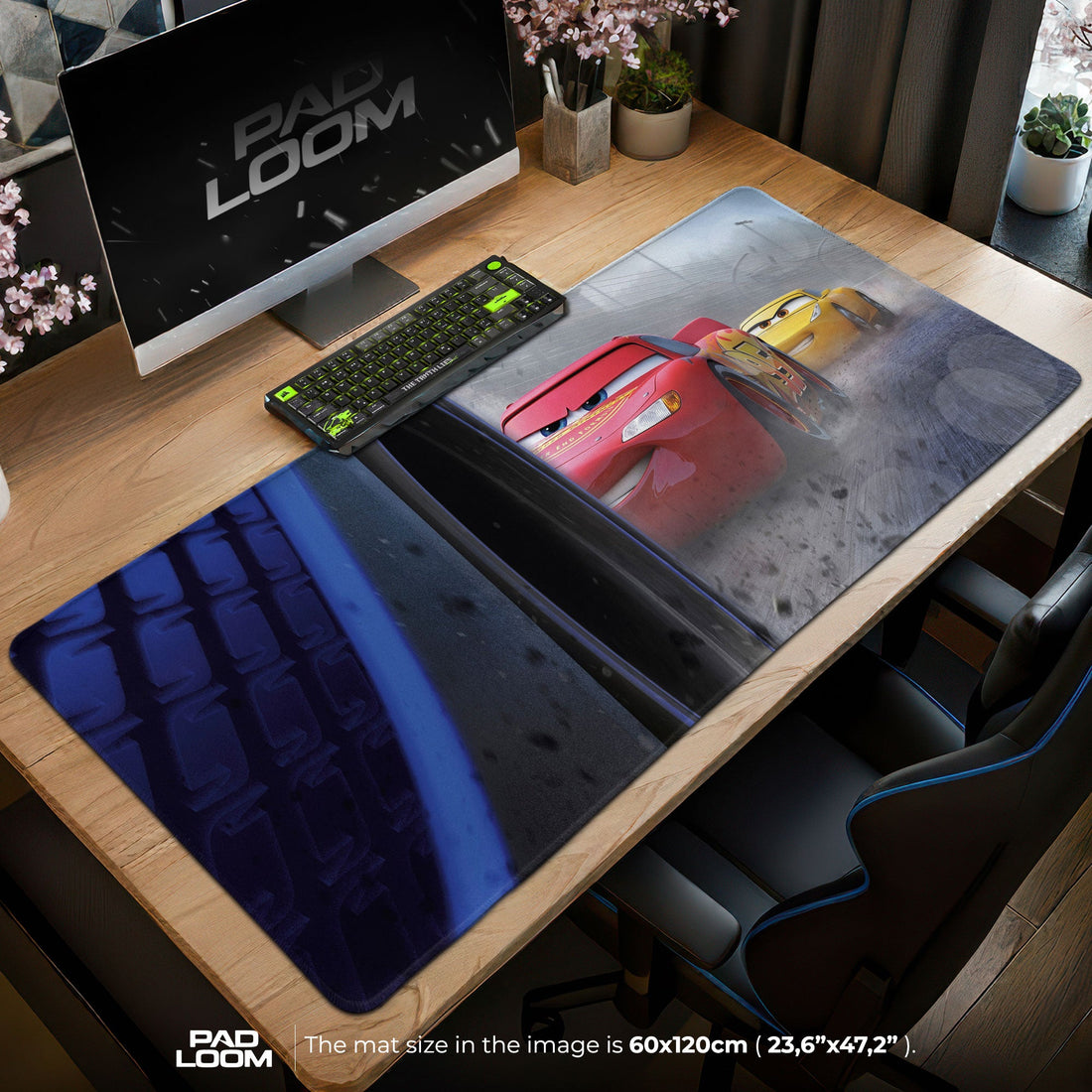 Racing Rivals Mouse Pad - Thunder Track Gaming Desk Mat Padloom