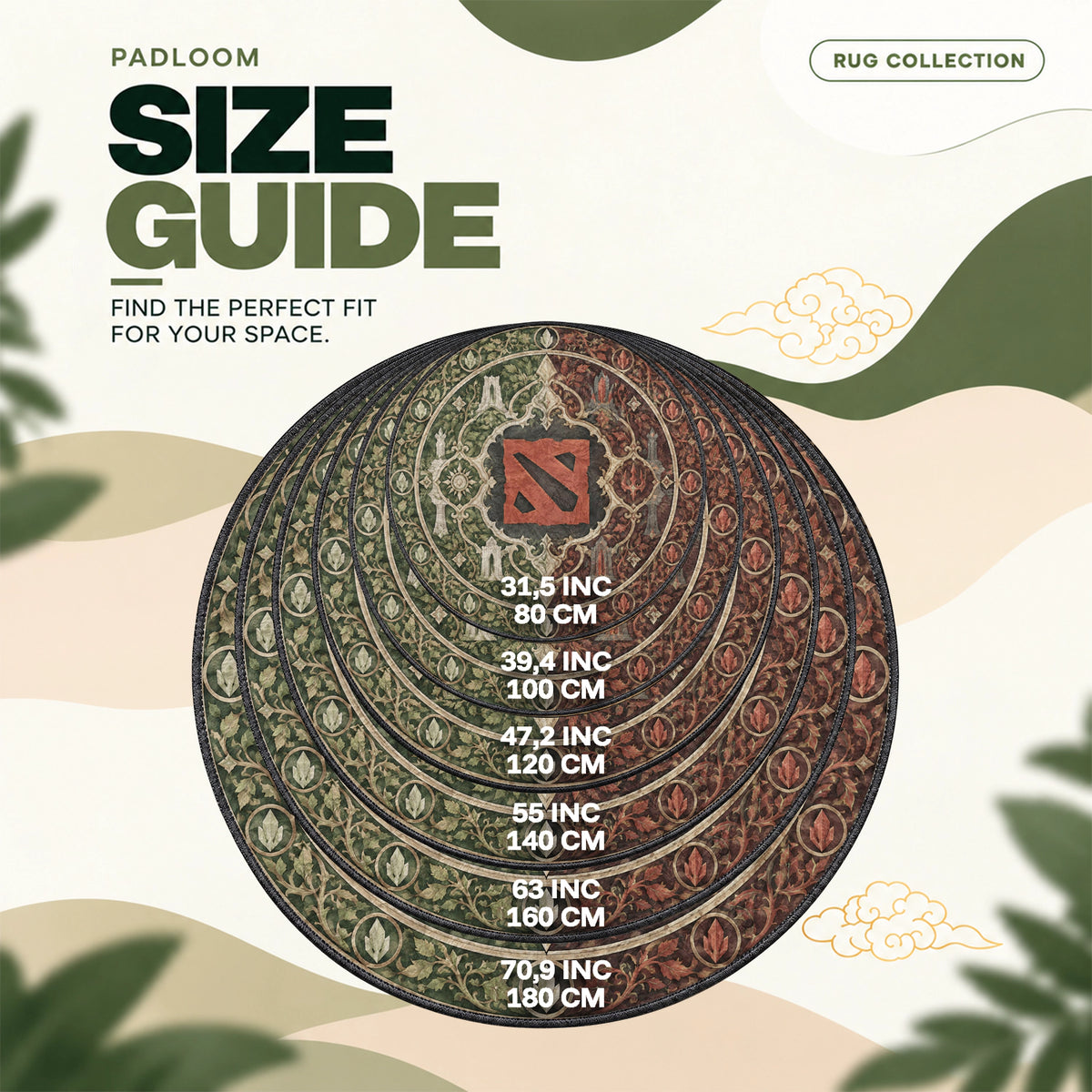 Radiant Dire Medallion Round Rug - Dota 2 Chair Mat