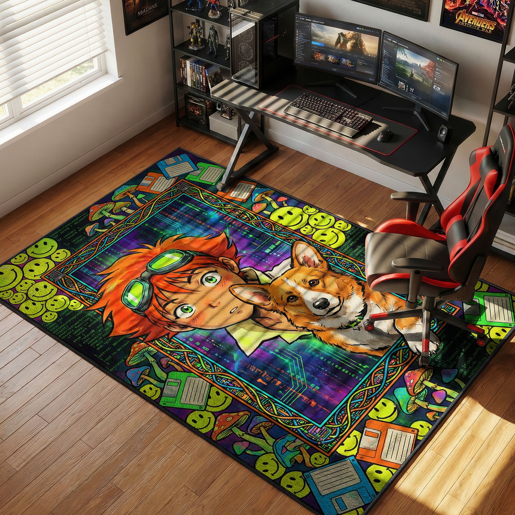 Radical Edward Cyber Hacker Rug - Cowboy Bebop Chair Mat