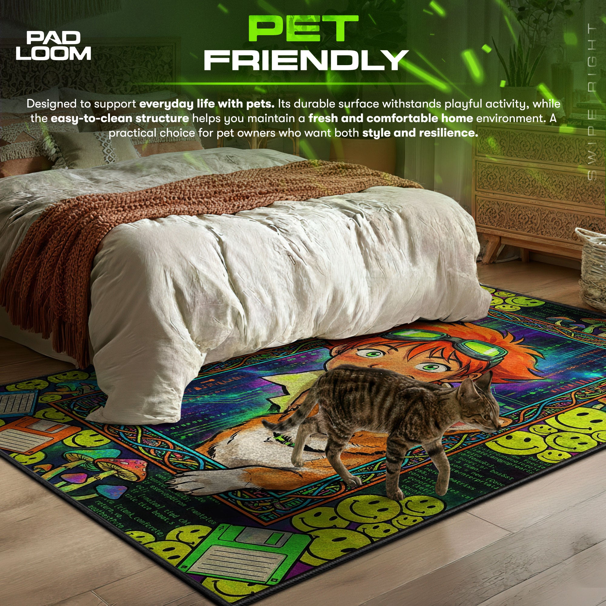 Radical Edward Cyber Hacker Rug - Cowboy Bebop Chair Mat