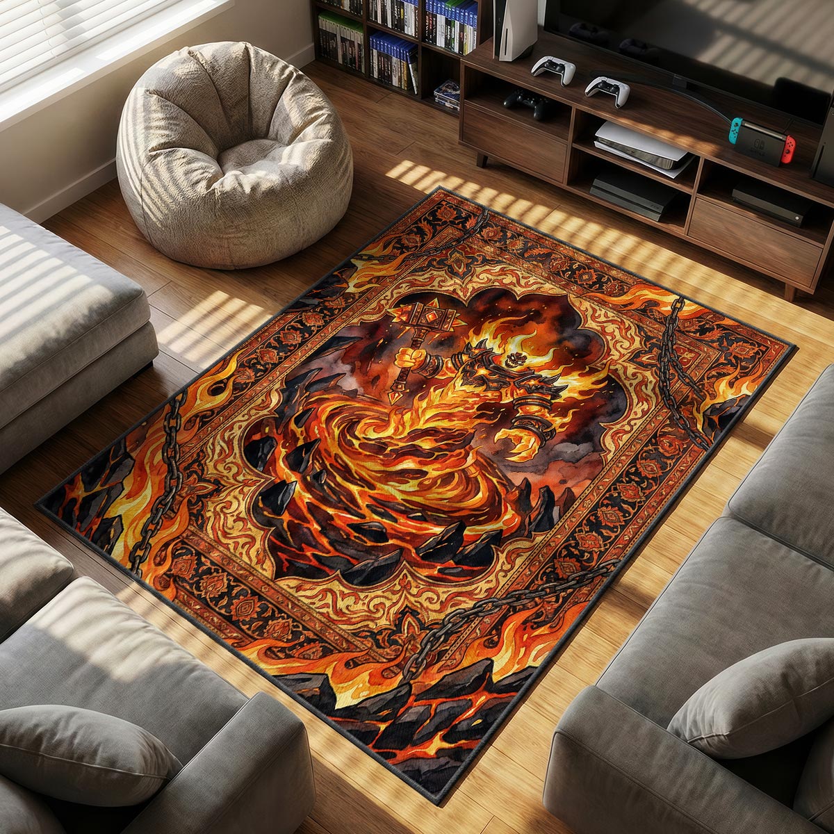 Ragnaros Molten Fire Rug - WoW Chair Mat