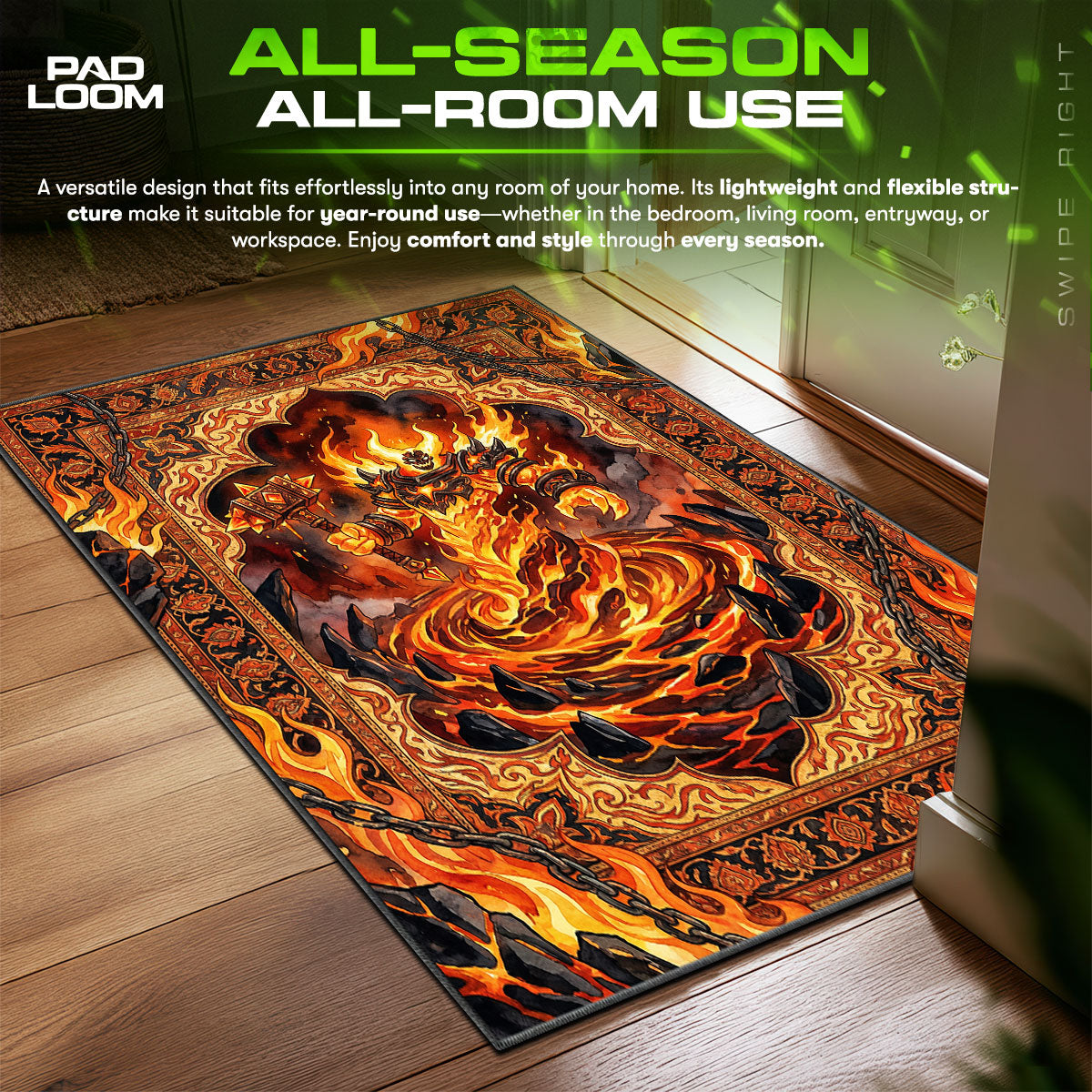 Ragnaros Molten Fire Rug - WoW Chair Mat