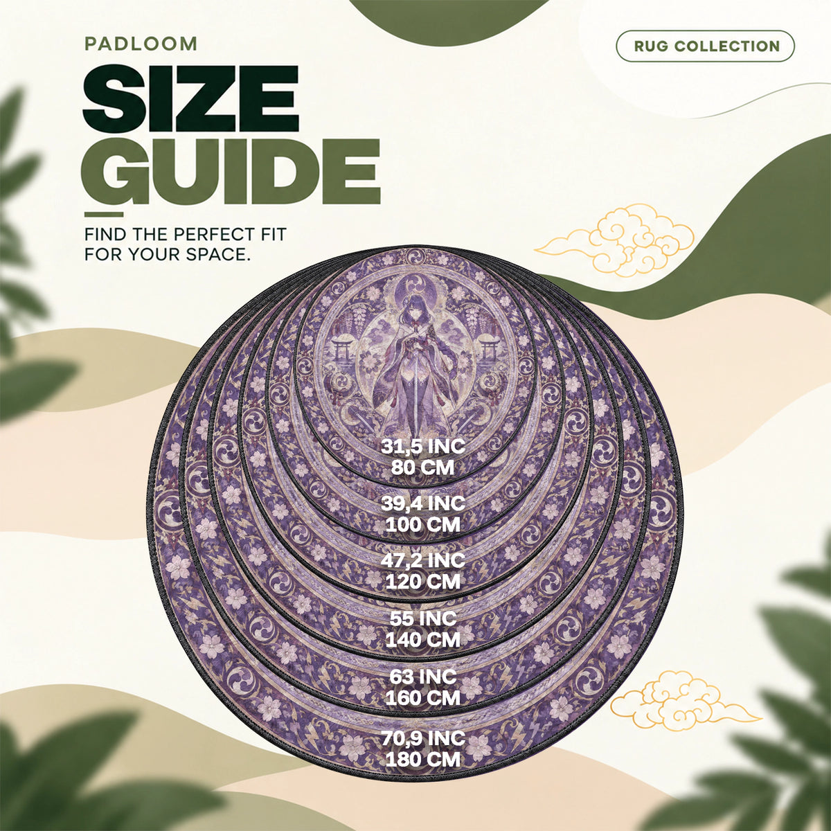 Raiden Sakura Round Rug - Genshin Impact Chair Mat