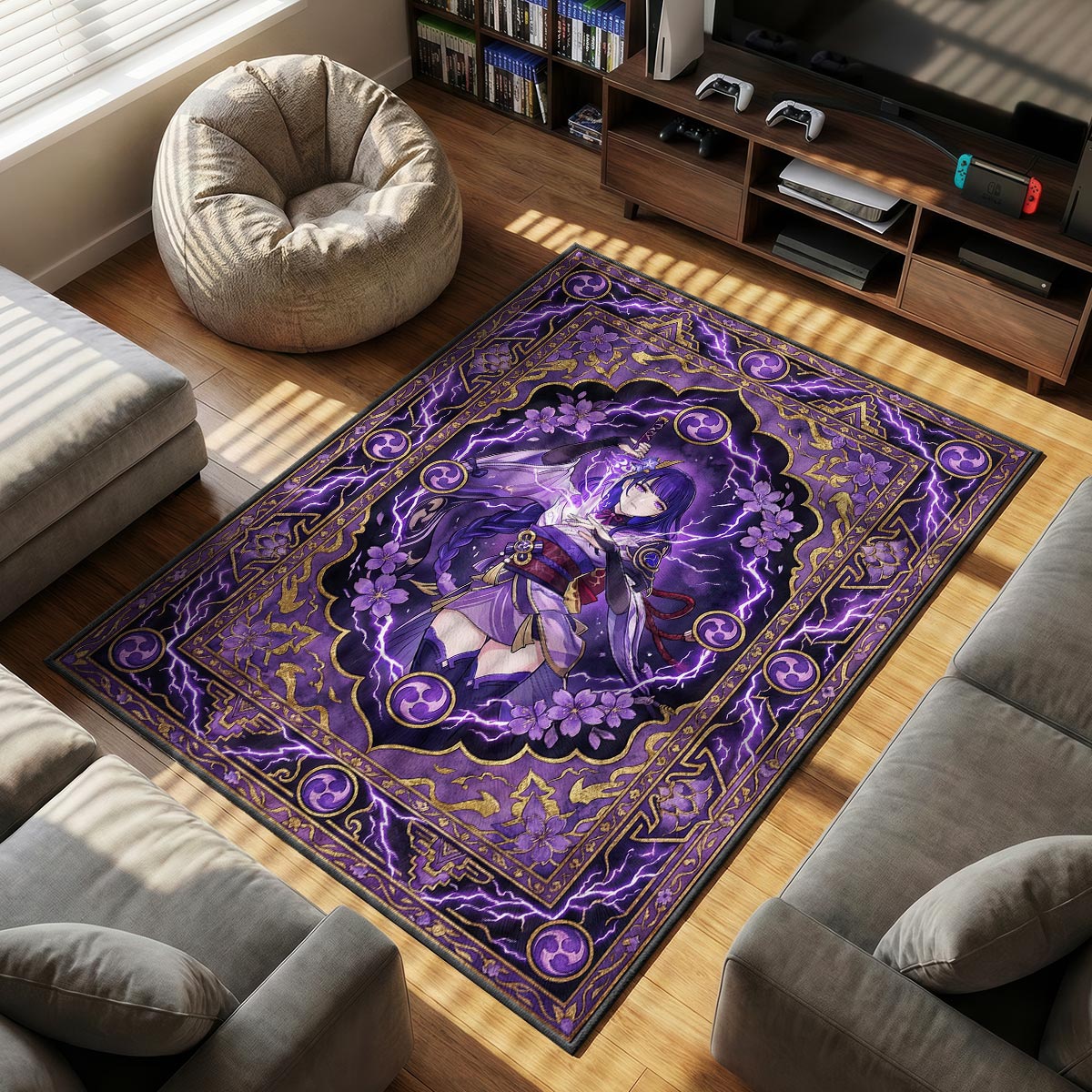 Raiden Shogun Göttliche Kartenmatte - Genshin Impact Stuhlunterlage