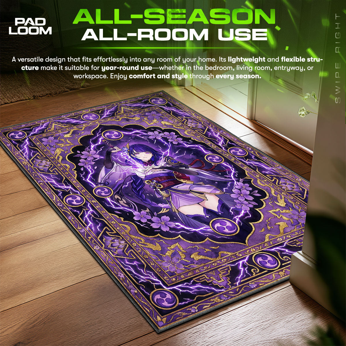 Raiden Shogun Göttliche Kartenmatte - Genshin Impact Stuhlunterlage