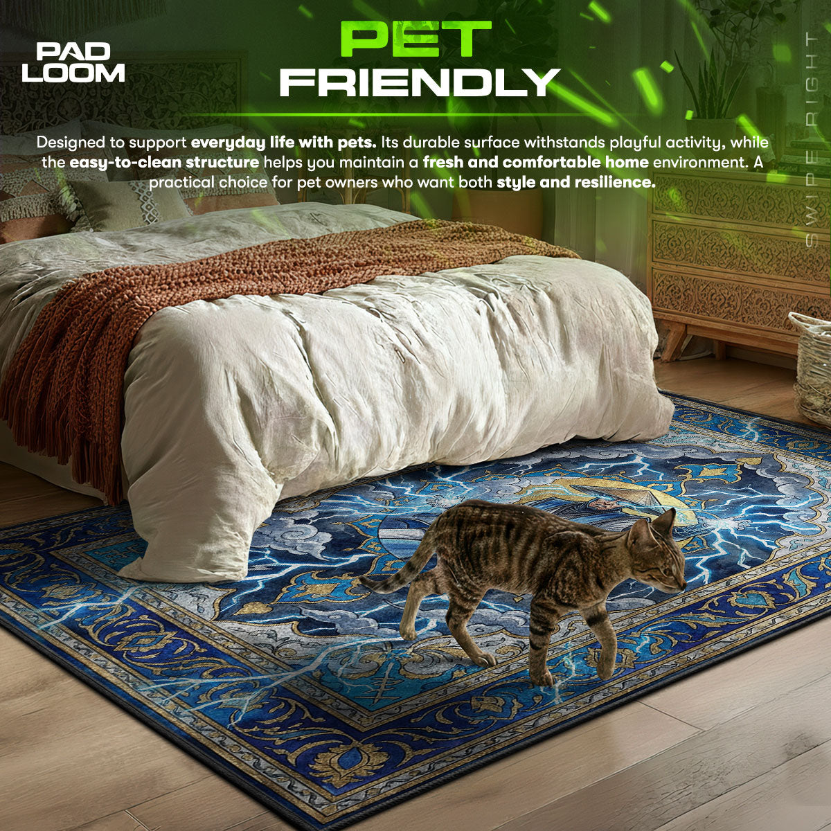 Raiden Donnergott Teppich - Mortal Kombat Stuhlunterlage