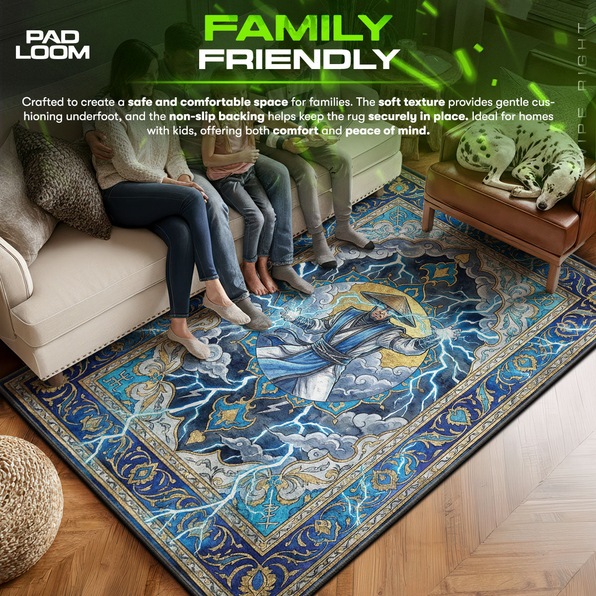 Raiden Donnergott Teppich - Mortal Kombat Stuhlunterlage