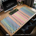 Rainbow Checker Mouse Pad - Retro Gradient Desk Mat Padloom