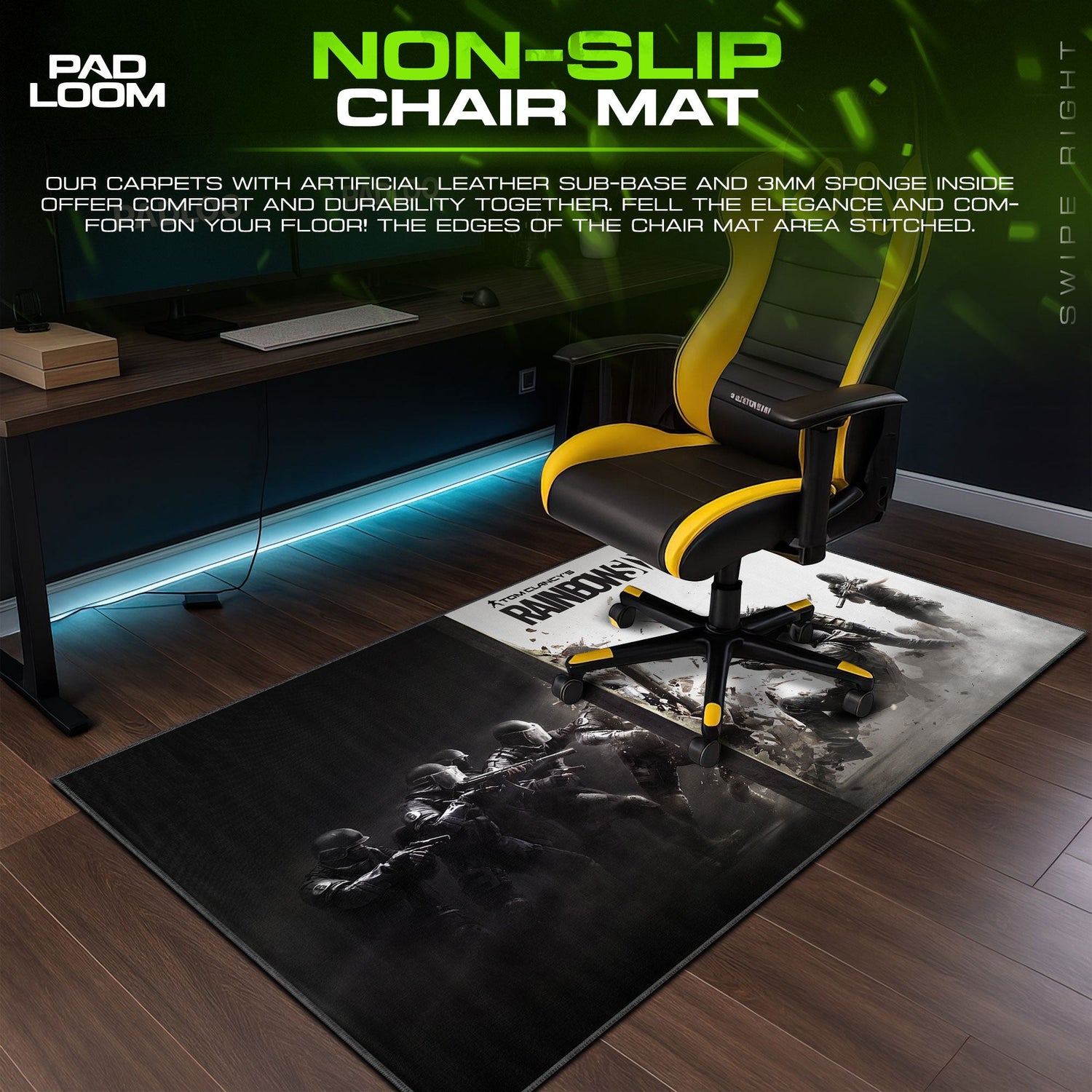 Rainbow Six Siege Breach Mouse Pad, Game Tactical Gaming Desk Mat Padloom