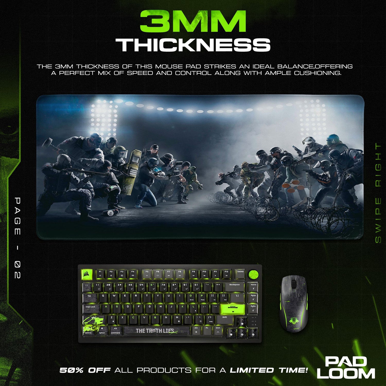 Rainbow Six Siege Operators Mouse Pad, Game Tactical Gaming Desk Mat Padloom