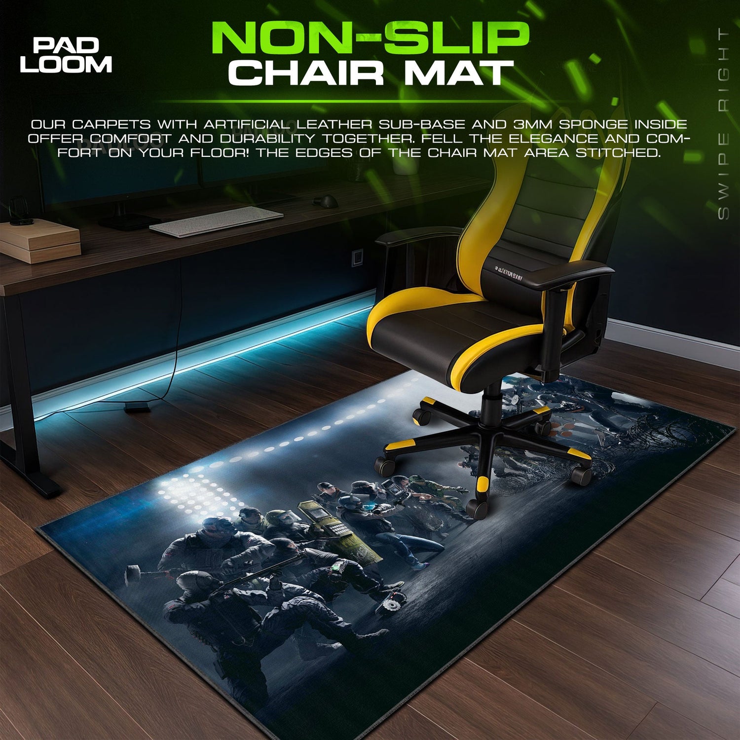 Rainbow Six Siege Operators Mouse Pad, Game Tactical Gaming Desk Mat Padloom