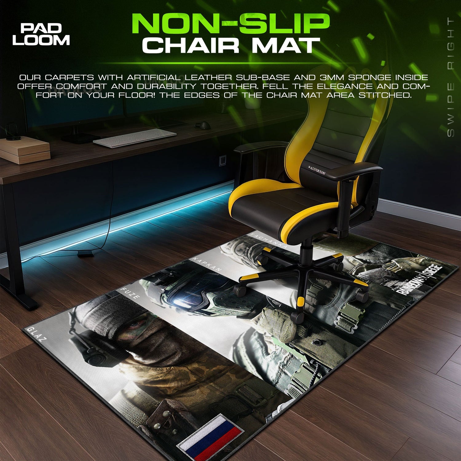 Rainbow Six Siege Russian Ops Mouse Pad, Game Tactical Gaming Desk Mat Padloom