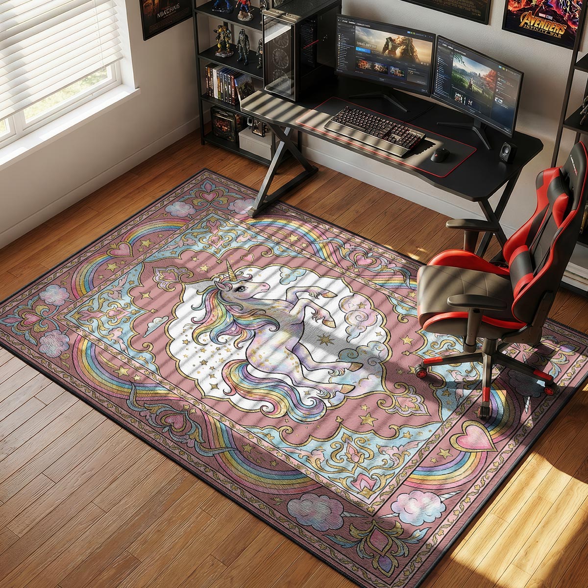 Rainbow Unicorn Kids Floor rug — main product view