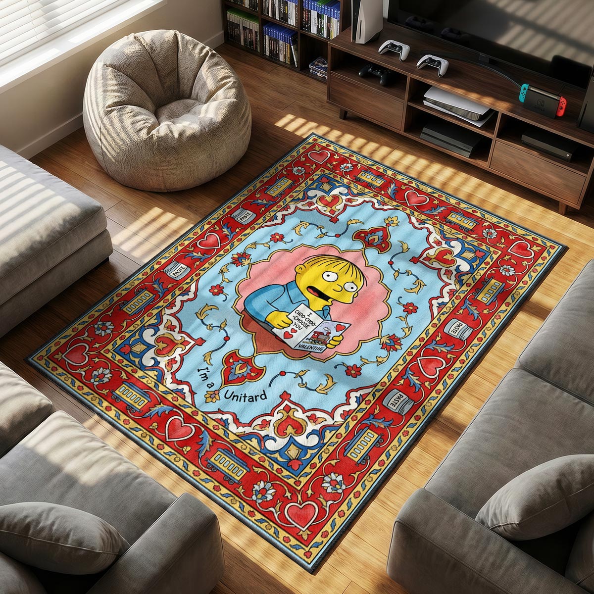Ralph Choo themed area rug for home decor fans