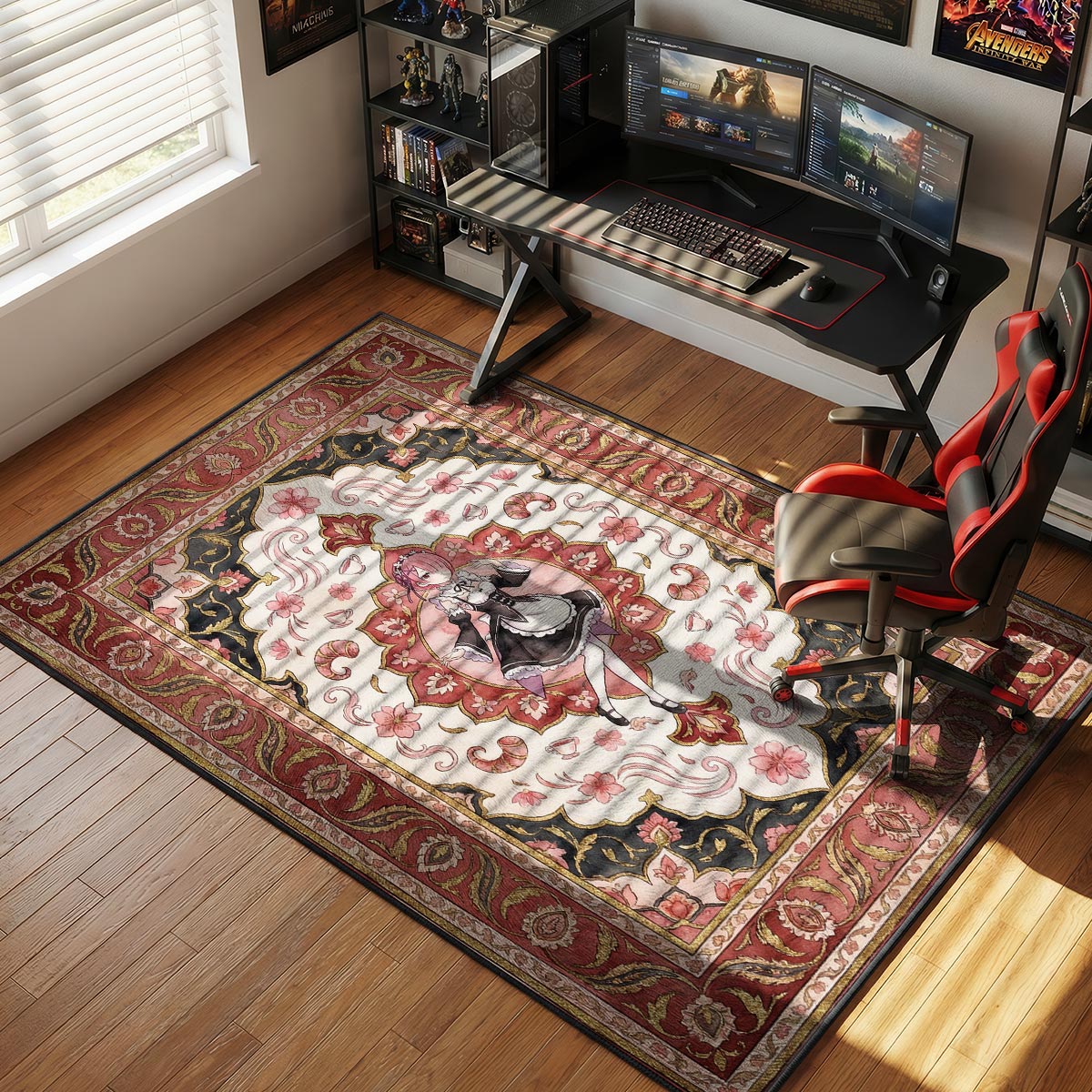 Ram Pink Floral Rug - Re:Zero Chair Mat