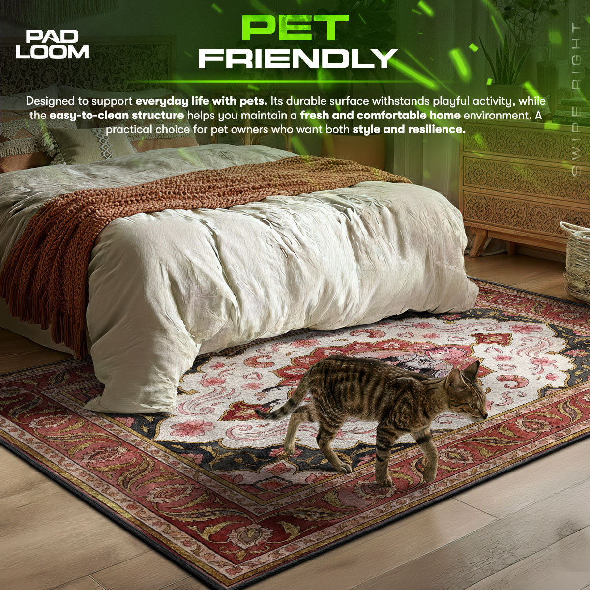 Ram Pink Floral Rug - Re:Zero Chair Mat