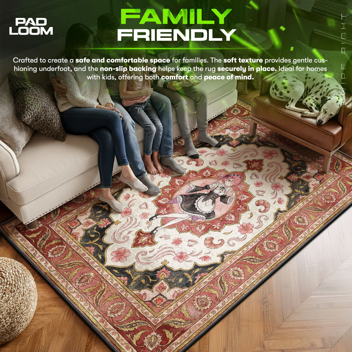 Ram Pink Floral Rug - Re:Zero Chair Mat