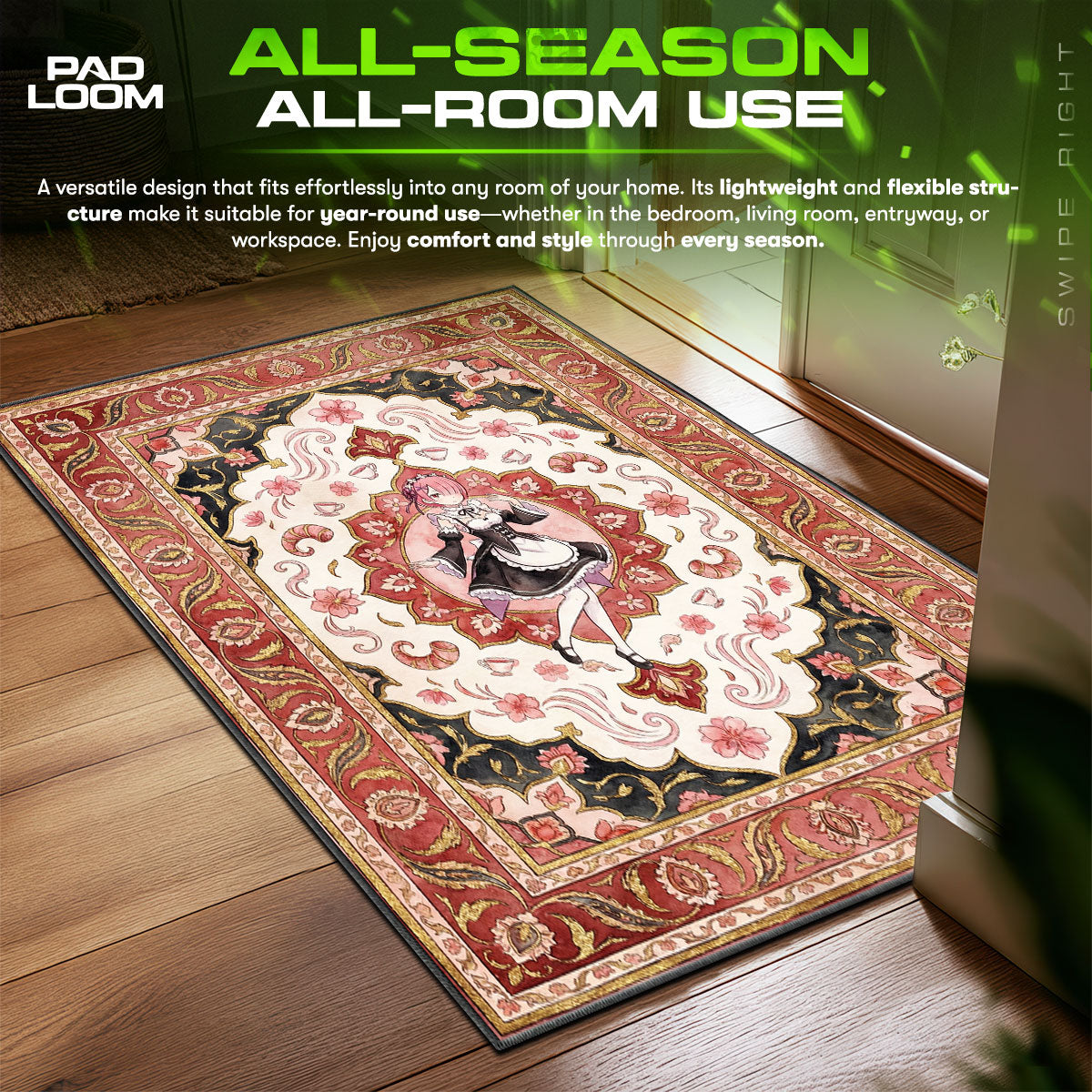 Ram Pink Floral Rug - Re:Zero Chair Mat