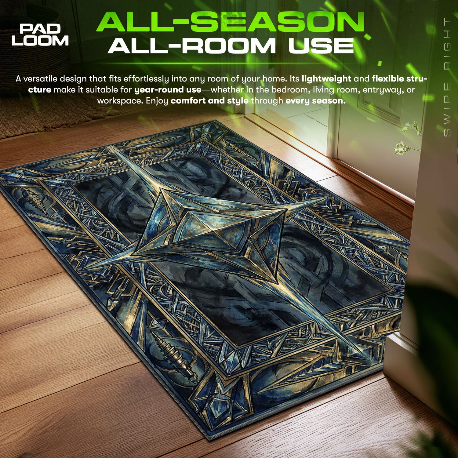 Ramiel Geometric Tarot Evangelion Chair fan rug — premium quality print
